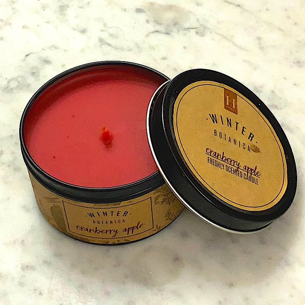 HAVEN STREET CANDLE CRANBERRY APPLE RED SOY WAX WINTER RICHLY SCENTED 1 WICK NEW